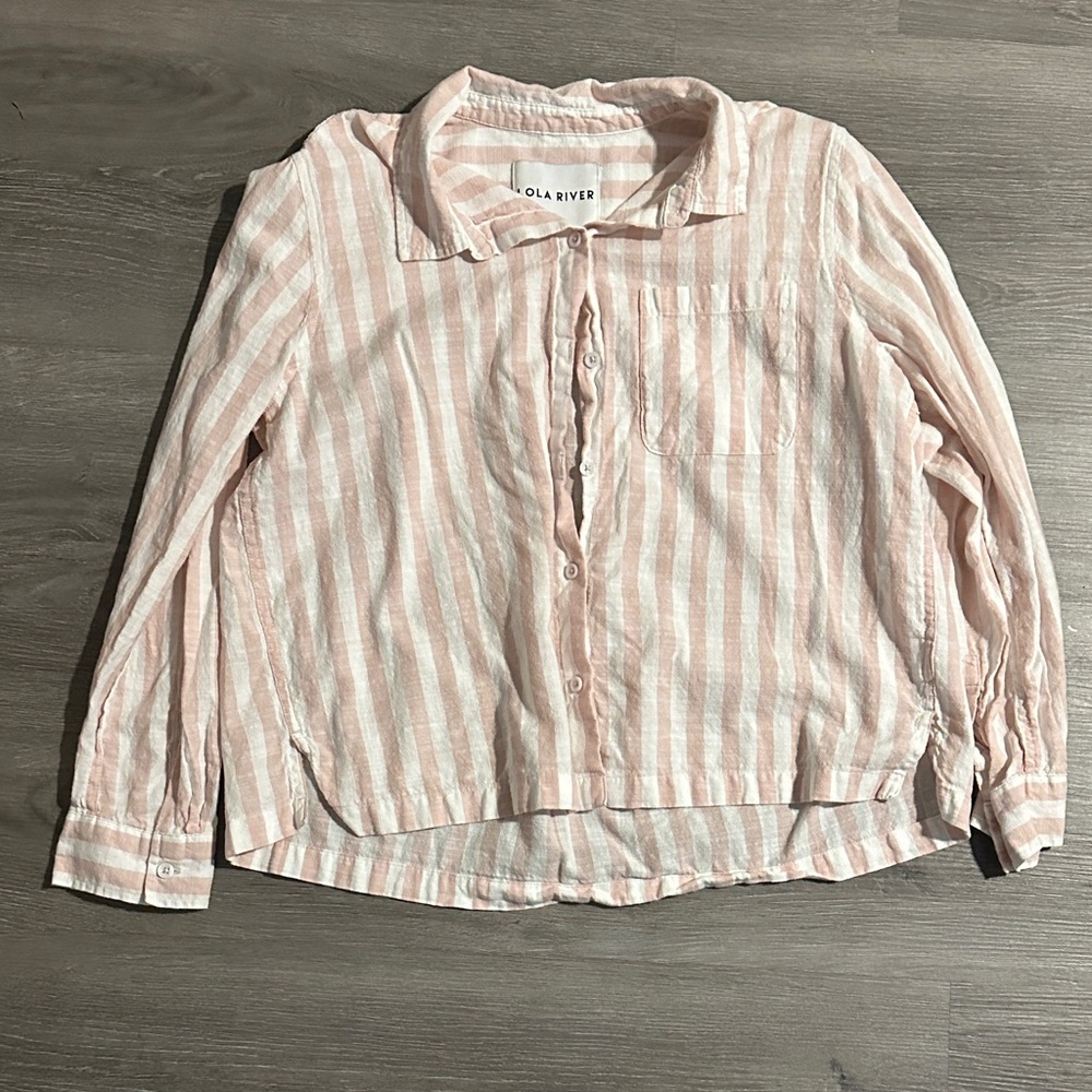Ola River Pink Striped Women's Top